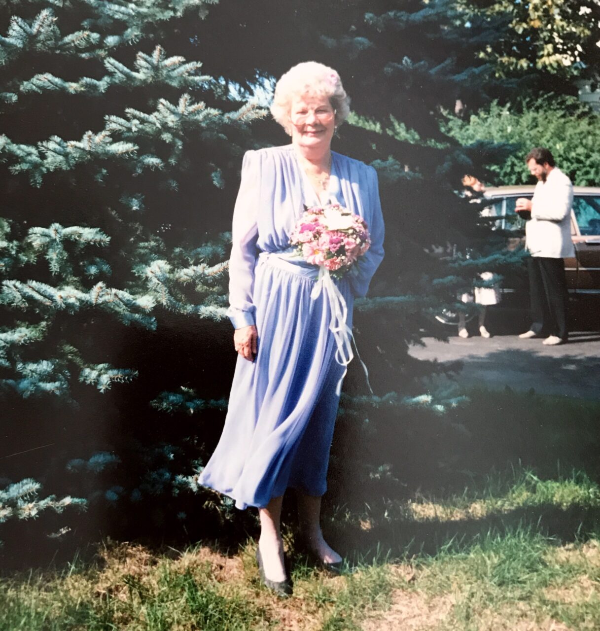 Grandma In Purple Dress