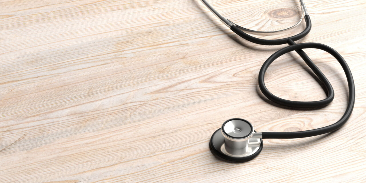 Health Concept Medical Stethoscope On Wood